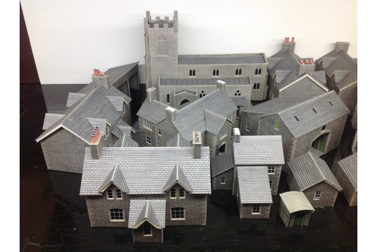Set Of Model Card Buildings Ready Made