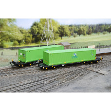 Pair of Intermodal Wagons With Containers