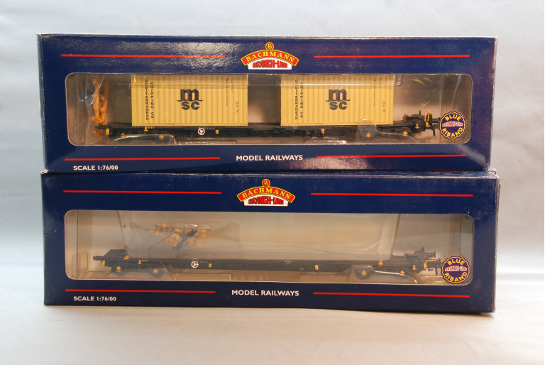 Intermodal With Two 20ft Mediterranean Shipping Co Containers Intermodal With Two 20ft Mediterranean Shipping Co Containers